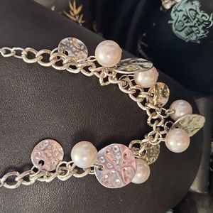 Paparazzi Silver Pearl Necklace Set